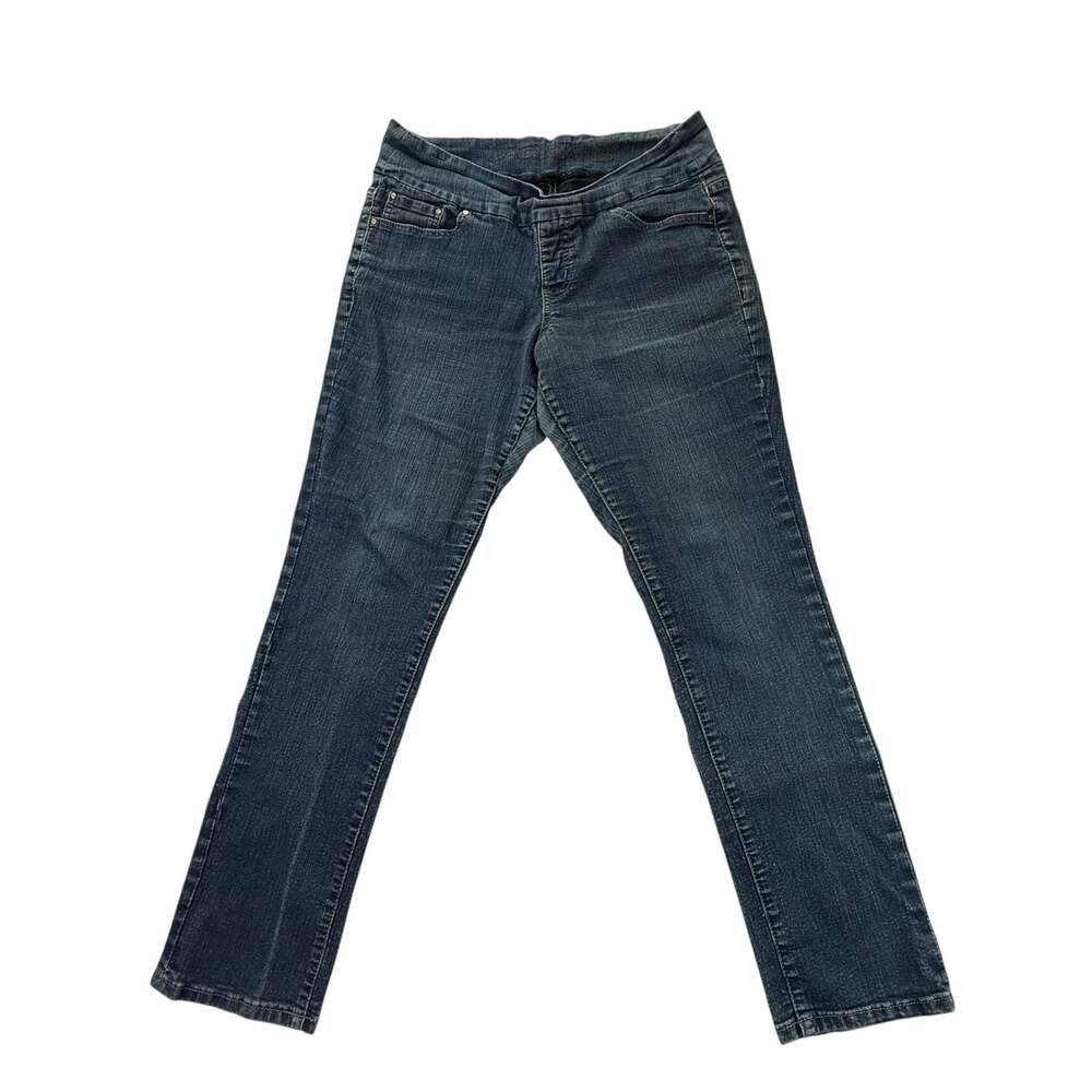 Jag Jeans Womens Size 14 Paley Pull-On Slim Straight Leg Blue Denim Jeans